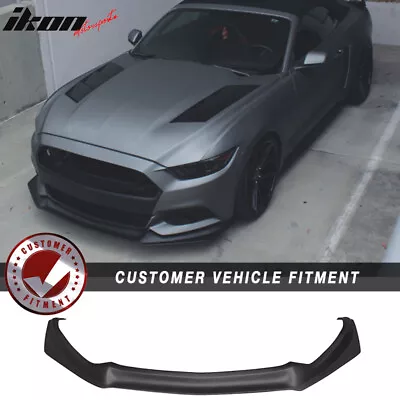 Fits 15-17 Ford Mustang Coupe 2-Door Front Bumper Lip Unpainted Black - PP • $108.99