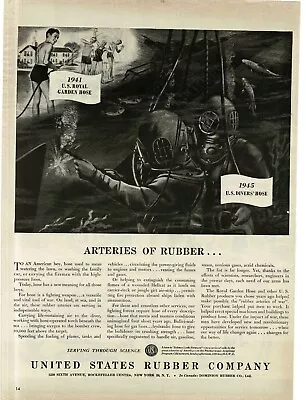 1945 U.S. Rubber Co. WWII US Navy Salvage Repair Diver Print Ad • $8.95