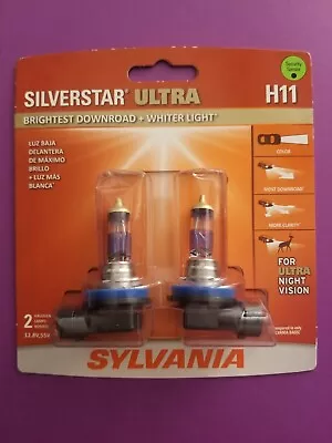 NEW - Sylvania H11 Silverstar ULTRA NIGHT VISION Halogen Headlight Bulbs 2-Pack • $29.88