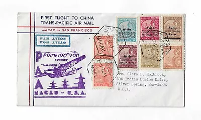 Macau 1937  First Flight To San Francisco With Better Issues And Cachet • $24.95