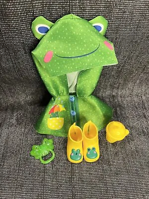 Littles By Baby Alive Little Styles Frog Rain Boots Coat Pacifier  Cup • $14.40