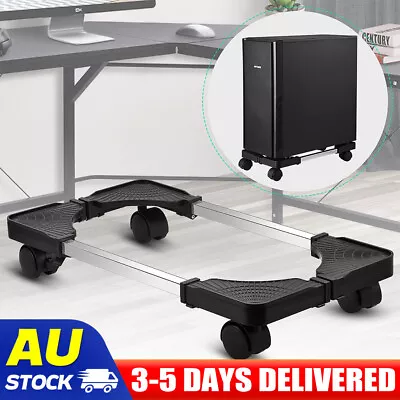 Adjustable PC Case Computer CPU Stand Holder Floor Stand Trolley With 4 Casters • $28.89