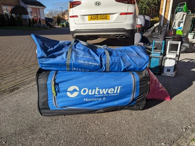£105 • Buy Outwell Montana 6 Person Camping Tent - Blue (111206)