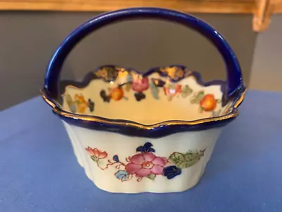 Vintage Moriyama Japan Trinket Candy Dish With Handle Porcelain China  Flowers • $28.99