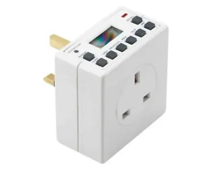 7 Day Digital LCD Electronic Plug-in Programmable 24 Hour Timer Switch Socket • £9.99