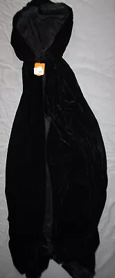 NWT Hyde And Eek! Black Velvet Cloak Cape Halloween Costume Long Adult • $11.19