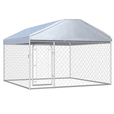 £169.63 • Buy Galvanised Steel Outdoor Dog Kennel W/ Roof Pet House Enclosure Run Cage Playpen
