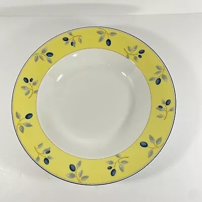 £8.75 • Buy Blueberry Soup Bowl By Royal Doulton China Yellow Blue Rim 8.5” Round 2005