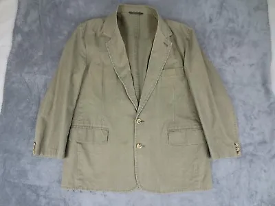 Vintage Members Only Jacket Mens 42 R Green Cotton Unstructured Khaki Blazer Y2K • $21.56