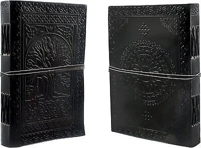 PACK OF 2 Handmade Thick Blank Paper Notebook Leather Journal Diary Sketchbook • $59.84