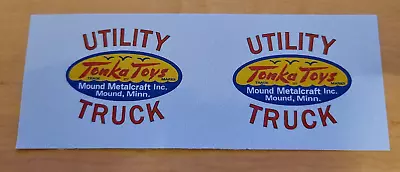 Tonka Utility Truck Red Lettering Water Slide Decal Set • $7