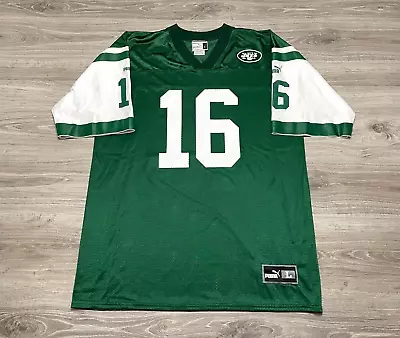 Vinny Testaverde #16 New York Jets NFL Vintage 90s Puma Football Jersey Men's L • $59.99