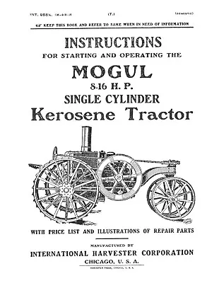 IHC Mogul 8 - 16 H.P. Single Cylinder Tractor 9-21-16 (please Read Description) • $7.95