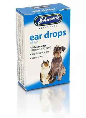 Johnsons Ear Drops Dogs Puppies Kittens Cats Kills Ear Mites & Soften Wax 15ml • £4.95