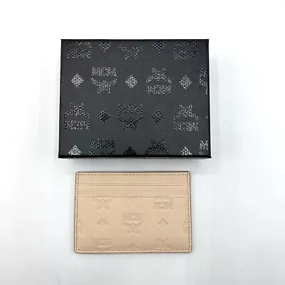 New MCM Beige Leather Card Case With Logo MXA9SKM43II001 • $99.99