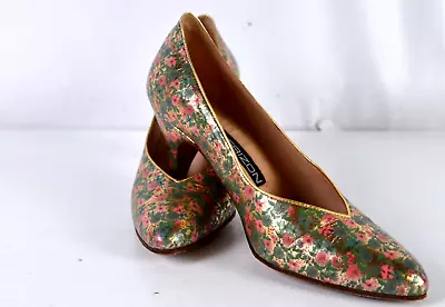 Maud Frizon Women's Floral Pumps Size 35.5 Italy Leather Career 5.5 US Colorful • $83.99