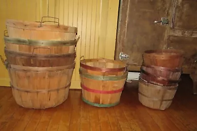 Vintage Wooden Slat Baskets-Bushel-1/2 Bushel-1/4 Bushel (Peck) Sizes  #2253 • $20