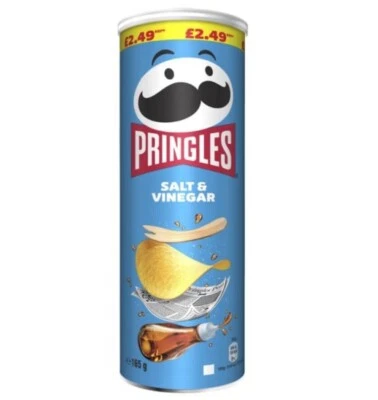 £27.71 • Buy 6 TUBES PRINGLES SALT & VINEGAR FLAVOUR CRISPS X 165g - FREE P&P