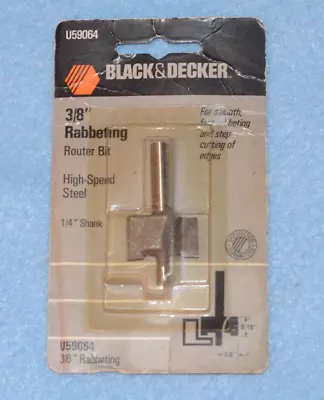 Black & Decker 3/8  Rabbeting Router Bit 1/4  Shank U59064 • $7.50