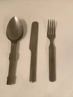 Gense Sweden Military Camp Stainless Spoon Knife Fork Set Flatware • $24.99