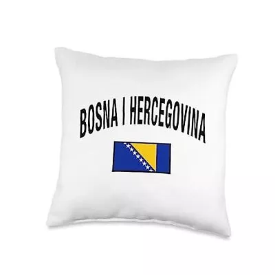  Bosnia And Herzegovina Flag In Bosnian Throw Pillow Multicolor 16x16 • $48.29