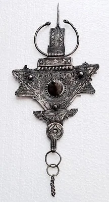 Antique MOROCCAN SILVER BERBER FIBULA EARLY HAND WROUGHT STUDY PIECE • $124.95