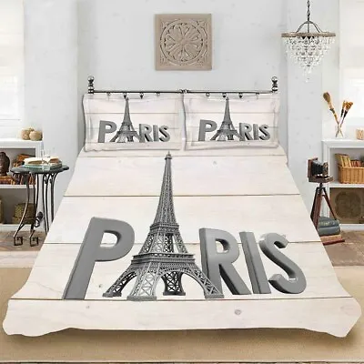 Paris Blood Sky 3D Printing Duvet Quilt Doona Covers Pillow Case Bedding Sets • $55.76