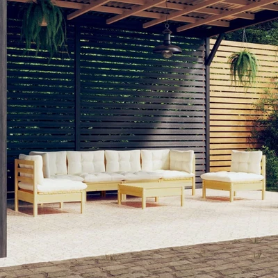 $663.99 • Buy VidaXL Garden Lounge Set Outdoor Sofa Furniture Wooden Patio Setting 7 Piece