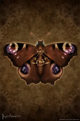 Steampunk Peacock Butterfly By Brigid Ashwood Art Print Poster 12x18 • $11.99
