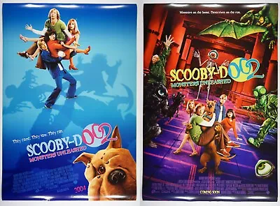 SCOOBY-DOO 2 MONSTERS UNLEASHED LOT Of 2 27x40 Original DS Movie Posters 2004 • $25.52