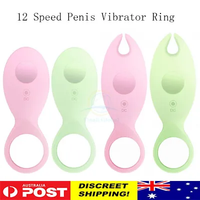 12 Speed Penis Vibrator Ring Bullet Vibrator Cock Ring Delay Ejaculation Sex Toy • $35.95