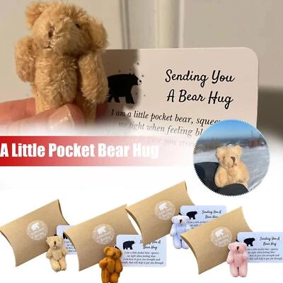 £3.55 • Buy TINY MINIATURE HANDMADE CUTE JOINTED Mini BEAR-6cm MOBILE BAG-CHARM-HOT New