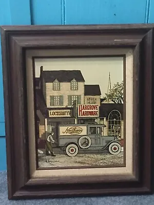 H. Hargrove Oil Painting Delivery Man Hargrove Hardware Signed Limited Ed Framed • $69.99