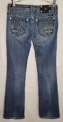 Miss Me Jeans 27 Boot JP5038L Womens 28x32 Embroidered Fleur De Lis • $17.75