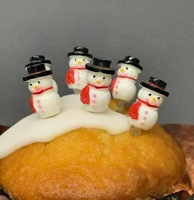 £3.99 • Buy Cupcake Topper,  6 X SNOWMAN SNOWMEN Plastic  Christmas Cake Decoration  