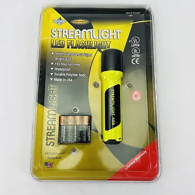 Streamlight 752207 Polymer Body LED Flashlight 4AA Yellow NOS • $39.85