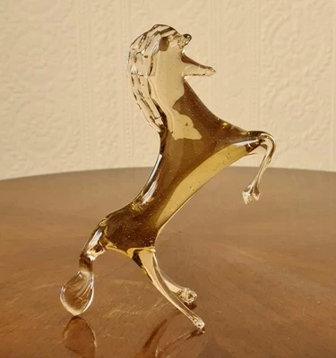 £16.99 • Buy Murano 80s Hand Blown Glass Horse Figurine