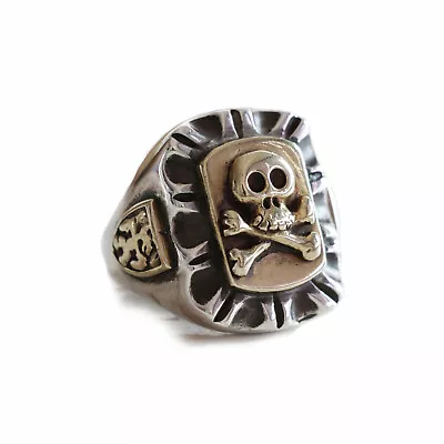 Skull Crossbones Mexican Biker Ring Sterling Silver Vintage Pirate Caribbean Sea • $85