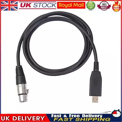 USB Microphone Cable USB Male To 3-Pin XLR Female Audio Cable Adapter (2m) • £8.99