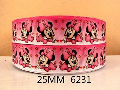 1 Metre Pink Baby Minnie Mouse Ribbon Size Inch Hair Bows Headbands Card Making  • £0.99