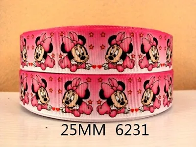 2 Metre Pink Baby Minnie Mouse Ribbon Size Inch Hair Bows Headbands Card Making  • £1.59