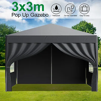 LOEFME Pop Up Gazebo Garden Marquee Awning Beach Party Camping Tent Canopy 3mx3m • £89.99