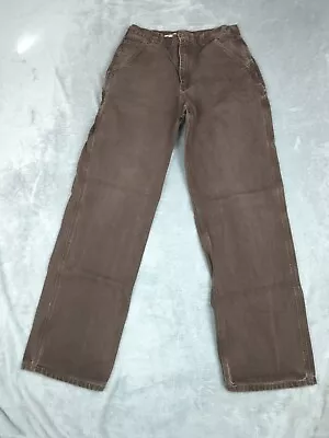 Men's Carhartt Duck Canvas Work Pants (32x36) Dungaree Fit Khaki Dark Brown • $12.99