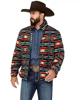 Rock And Roll Denim Men's Southwestern Print Berber Jacket - BM92C02291 • $60.93