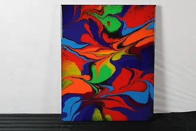 ABSTRACT CANVAS ART Original Acrylic Painting Bright Modern ARTWORK 16  X 20  • $49.07