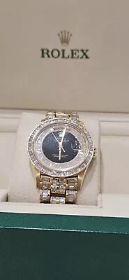 Mens 36MM Rolex President 18238 18k Yellow Gold Day-Date 20 Ct Diamond Baguettes • $16500