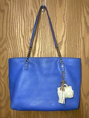 Michael Kors Periwinkle Purple Blue Leather Handbag Zippered Preowned Condition • $45