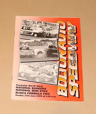 1993 Bolton Brisca F2 Stock Cars Ministox & Bangers Programme 27 June • £1.35