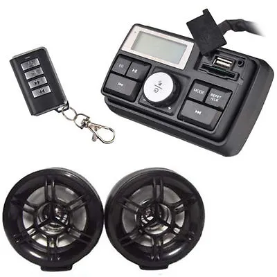 Motorcycle Handlebar Audio System USB SD FM Radio Stereo Amplifier Speaker MP3 • $48.85