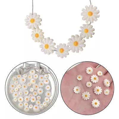 White Daisy Flower Shell Beads Perfect For DIY Jewelry Making Projects • £2.94